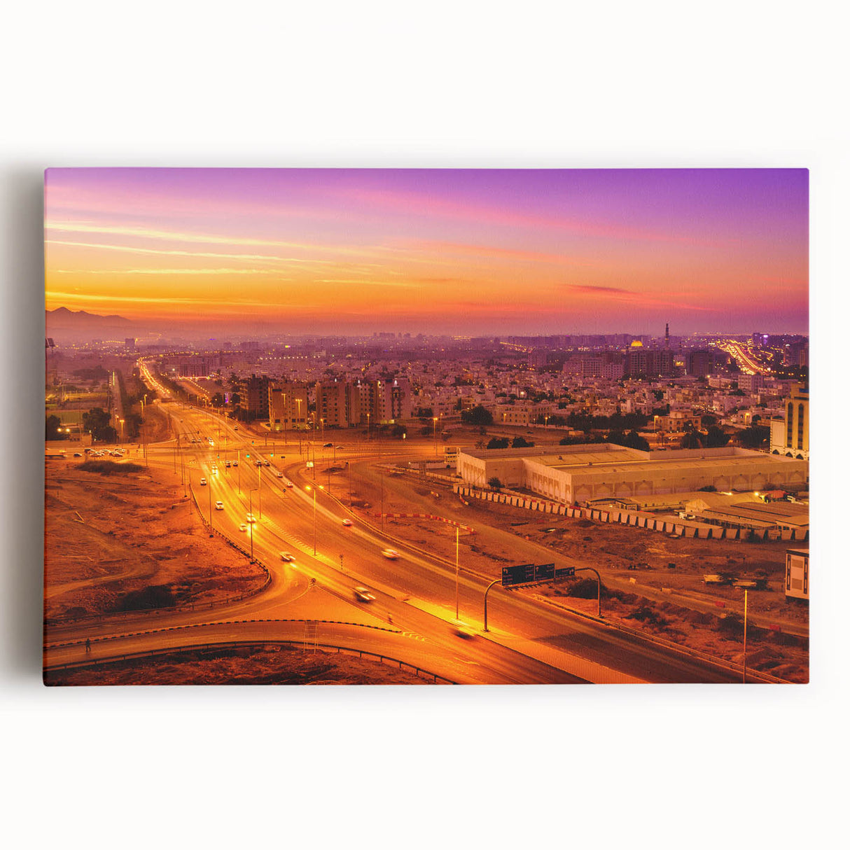 Black and white photo of Oman scenery on large stretched canvas, suitable for kitchen wall art.