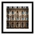 Extra large abstract art print depicting a colorful, textured scenery of Saudi Arabia, in a black frame.