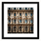 Extra large abstract art print depicting a colorful, textured scenery of Saudi Arabia, in a black frame.