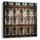 Black and white framed canvas of a vintage-style Saudi Arabian landscape, ideal for bedroom wall art.