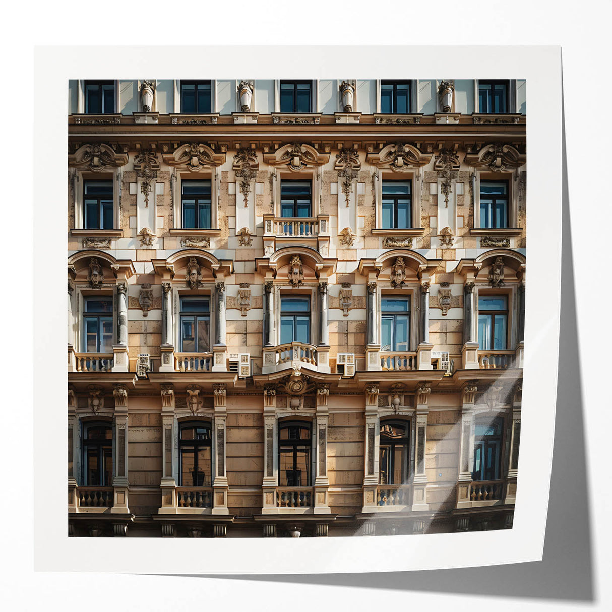 Extra large rolled print of a Middle-Eastern scenery with floral elements, ideal for art wall dining room.