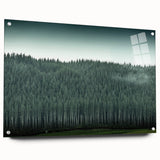 Acrylic print of Auckland skyline featuring muted blue and gray tones, ideal for dining room decor.