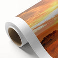 Art deco poster of Canterbury, New Zealand scenery on rolled canvas, in muted earth tones, ideal for nursery wall art.