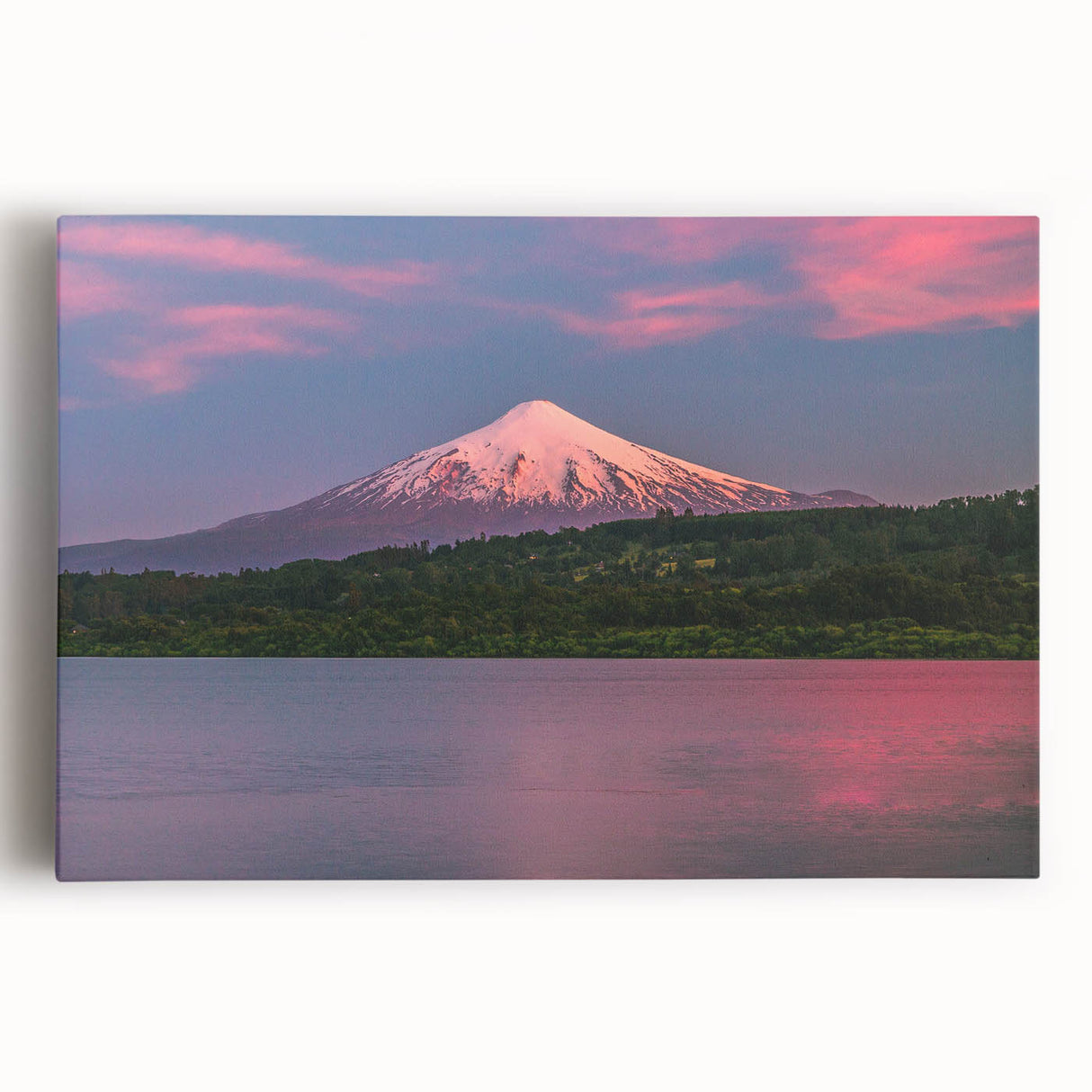 Large black and white photo of Chilean landscape on stretched canvas, ideal for kitchen wall art.