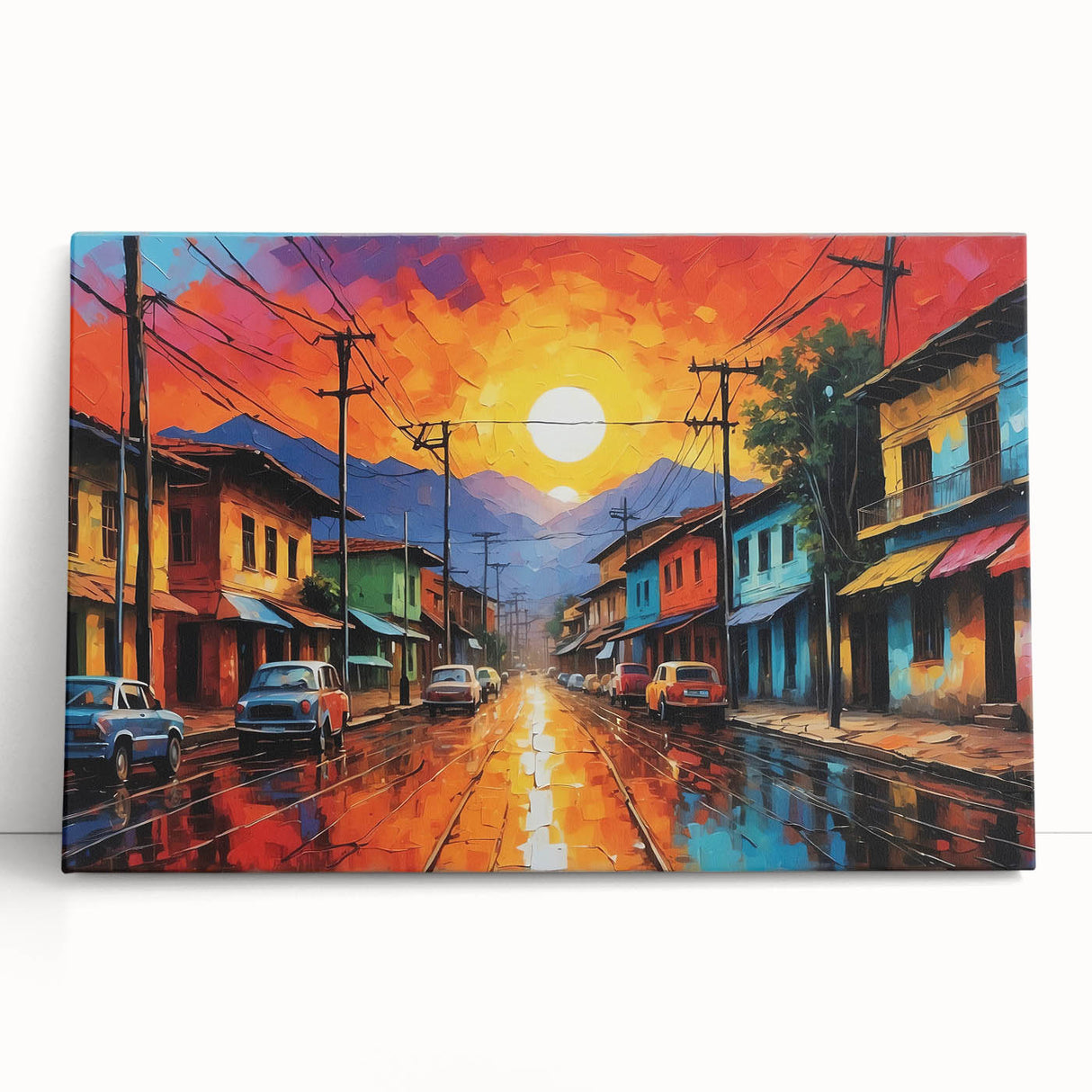 Black and white photograph of a Colombian landscape on a large stretched canvas, ideal for kitchen wall art.