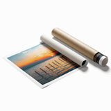 Extra large rolled print of Alabama scenery with floral elements in soft pastel shades.