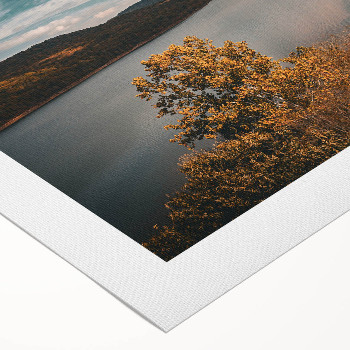 Art deco poster featuring a serene Arkansas landscape in muted earth tones on rolled canvas, suitable for dining room walls.