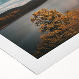 Art deco poster featuring a serene Arkansas landscape in muted earth tones on rolled canvas, suitable for dining room walls.