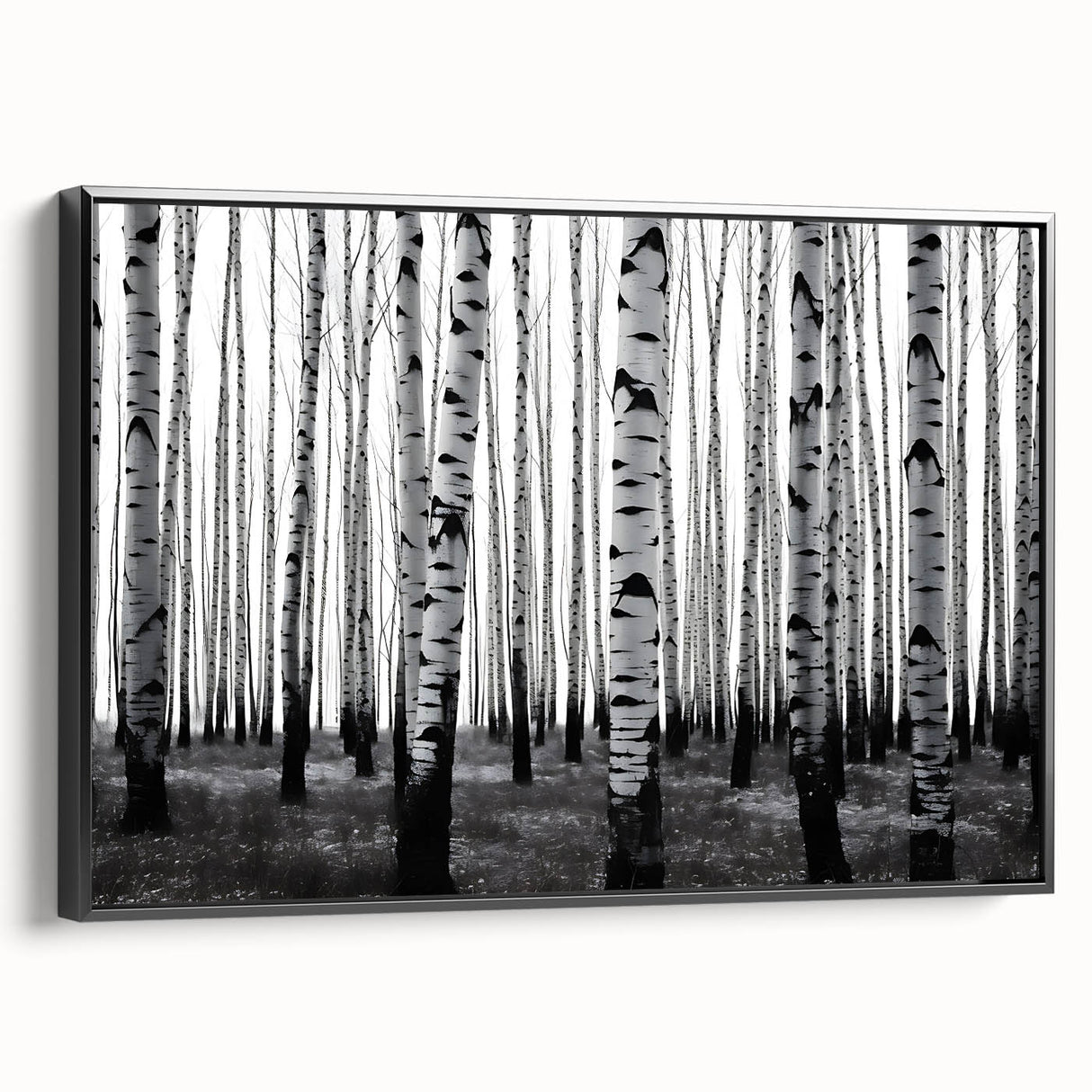 Black and white framed canvas of Aspen, Colorado landscape, ideal for bedroom wall art.