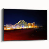 Black and white framed canvas of a vintage Daytona landscape, ideal for bedroom wall decor.