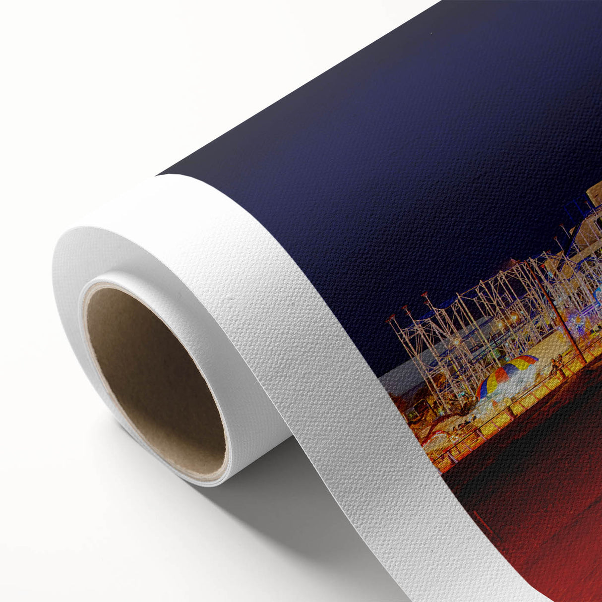 Art Deco style poster of Daytona scenery in pastel shades on rolled canvas, ideal for nursery wall art.