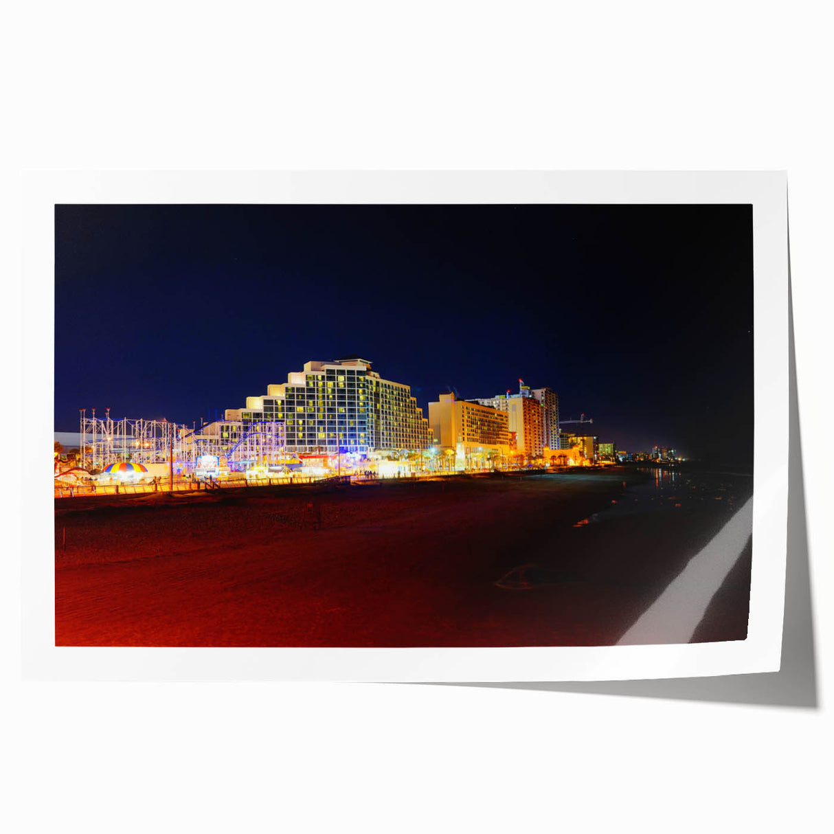 Extra large rolled print of Daytona scenery with vibrant floral elements, ideal for art wall dining room.