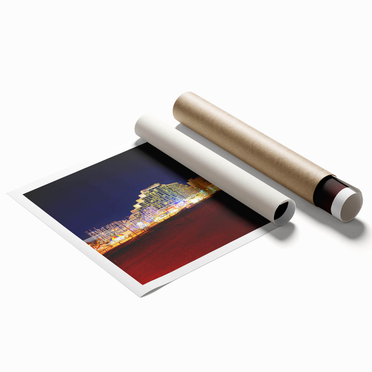 Extra large rolled print depicting vibrant floral scenery, ideal for classy bathroom or large living room wall art.