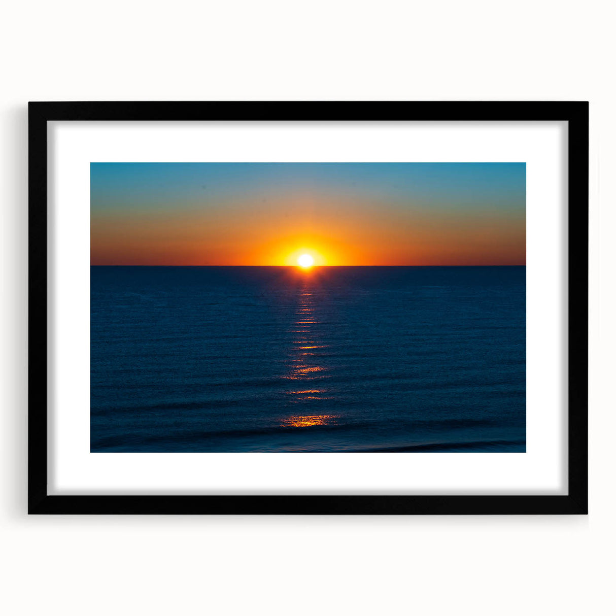 Extra large abstract art print of Delaware scenery in vibrant colors on a textured canvas, framed in black.