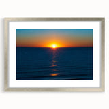 Textured abstract art print depicting Delaware scenery in muted earth tones, framed with a silver mat.