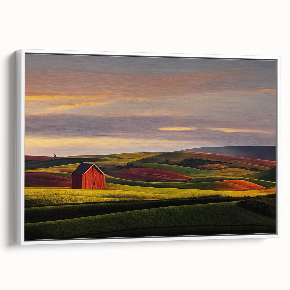 Vintage poster art of Idaho scenery on extra large framed canvas, featuring colorful art against a black backdrop.