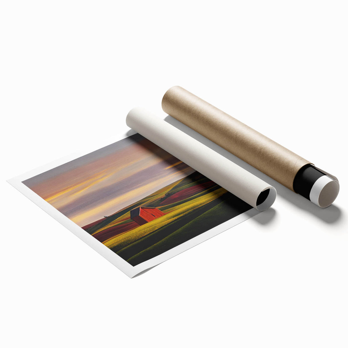 Extra large rolled print of Idaho scenery with vibrant green and floral elements, ideal for classy bathroom wall art.