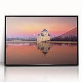 Large abstract wall art featuring a vibrant Kentucky landscape in mid-century modernist style on a framed acrylic.
