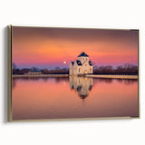Framed canvas featuring a vintage-style Kentucky landscape in muted gold and black tones, ideal for bedroom wall art.