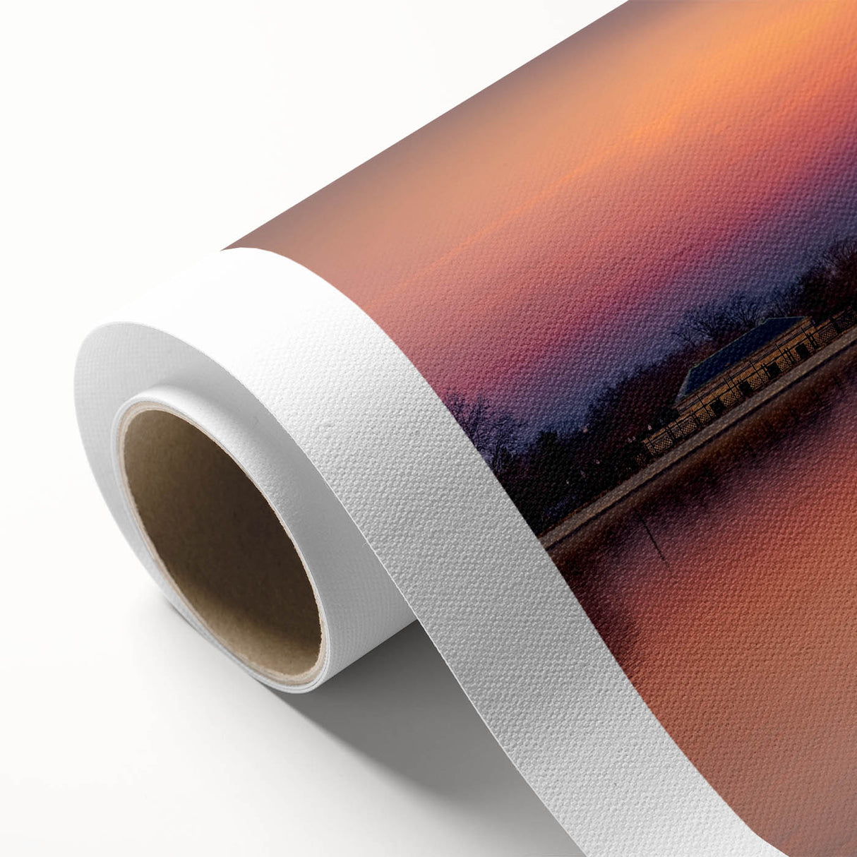 Art Deco style poster of Kentucky scenery on rolled canvas, featuring soft pastel colors, ideal for nursery wall art.