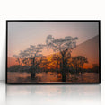 Large abstract wall art depicting a Louisiana landscape in muted earth tones on a framed acrylic.