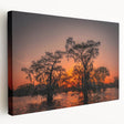 Acrylic print of a serene Louisiana landscape in muted green and blue tones, ideal for kitchen wall art.