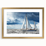 Extra large abstract art print depicting textured scenery of Maine, in muted earth tones, framed in gold.