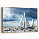 Framed canvas depicting a vintage-style Maine landscape in muted earth tones, ideal for bedroom wall art.