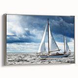 Framed canvas featuring a vintage-style landscape painting of Maine, with muted earth tones and hints of color.