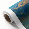 Art Deco poster of Montana scenery in soft pastel shades on rolled canvas, ideal for nursery wall art.