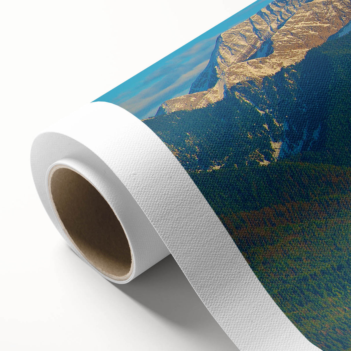 Art Deco poster of Montana scenery in soft pastel shades on rolled canvas, ideal for nursery wall art.
