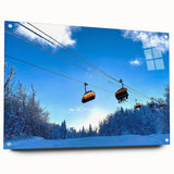 Acrylic print of a Vermont landscape in muted green and blue tones, suitable for bedroom or dining room decor.