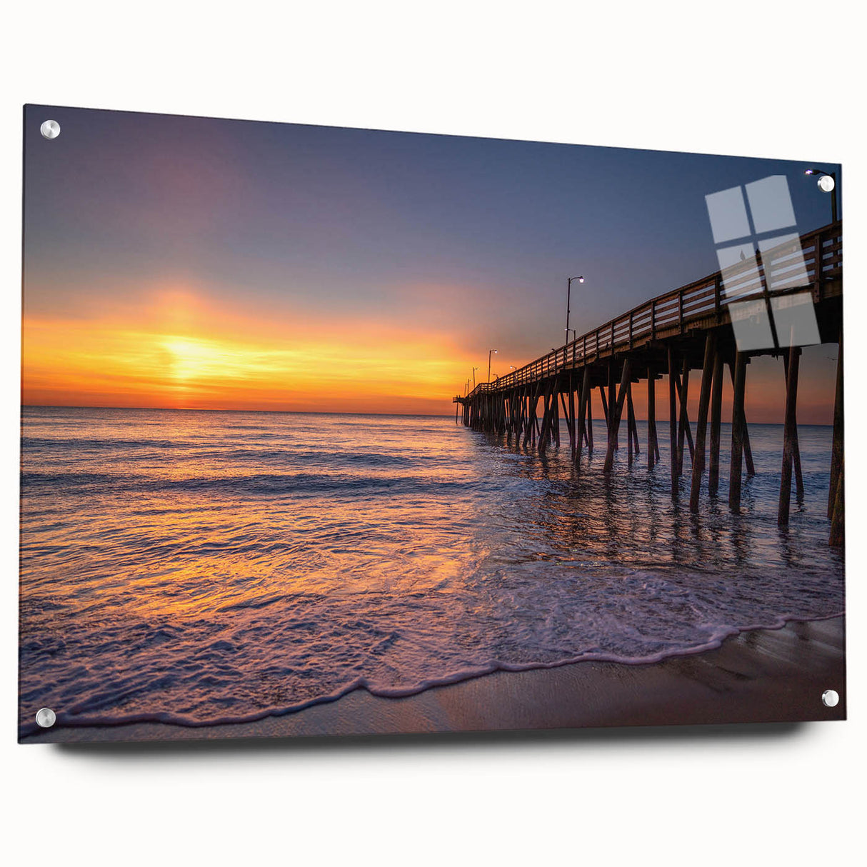 Acrylic print of a large abstract depiction of Virginia scenery in muted earth tones.