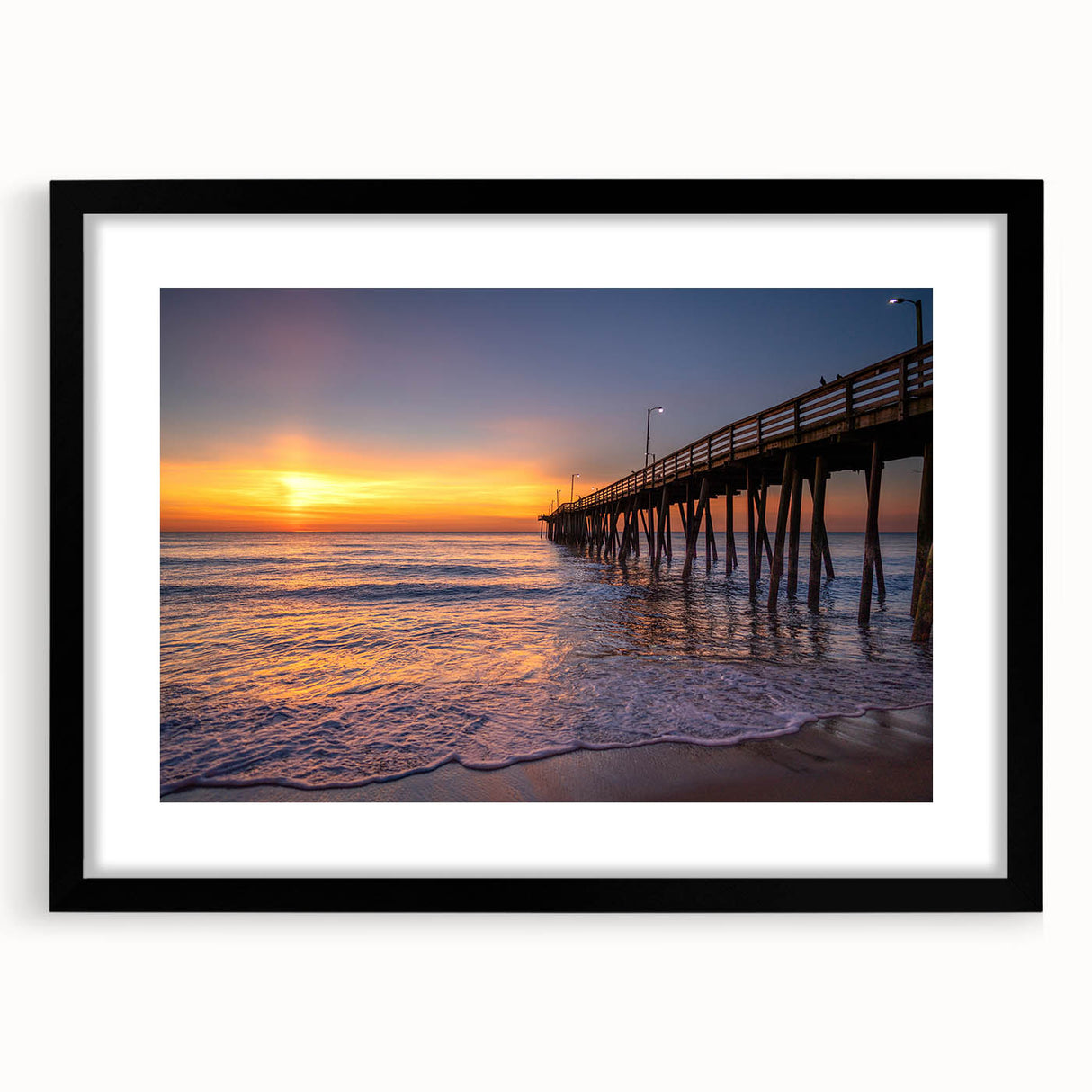 Abstract art print depicting a colorful, textured Virginia landscape on a large black-framed canvas.