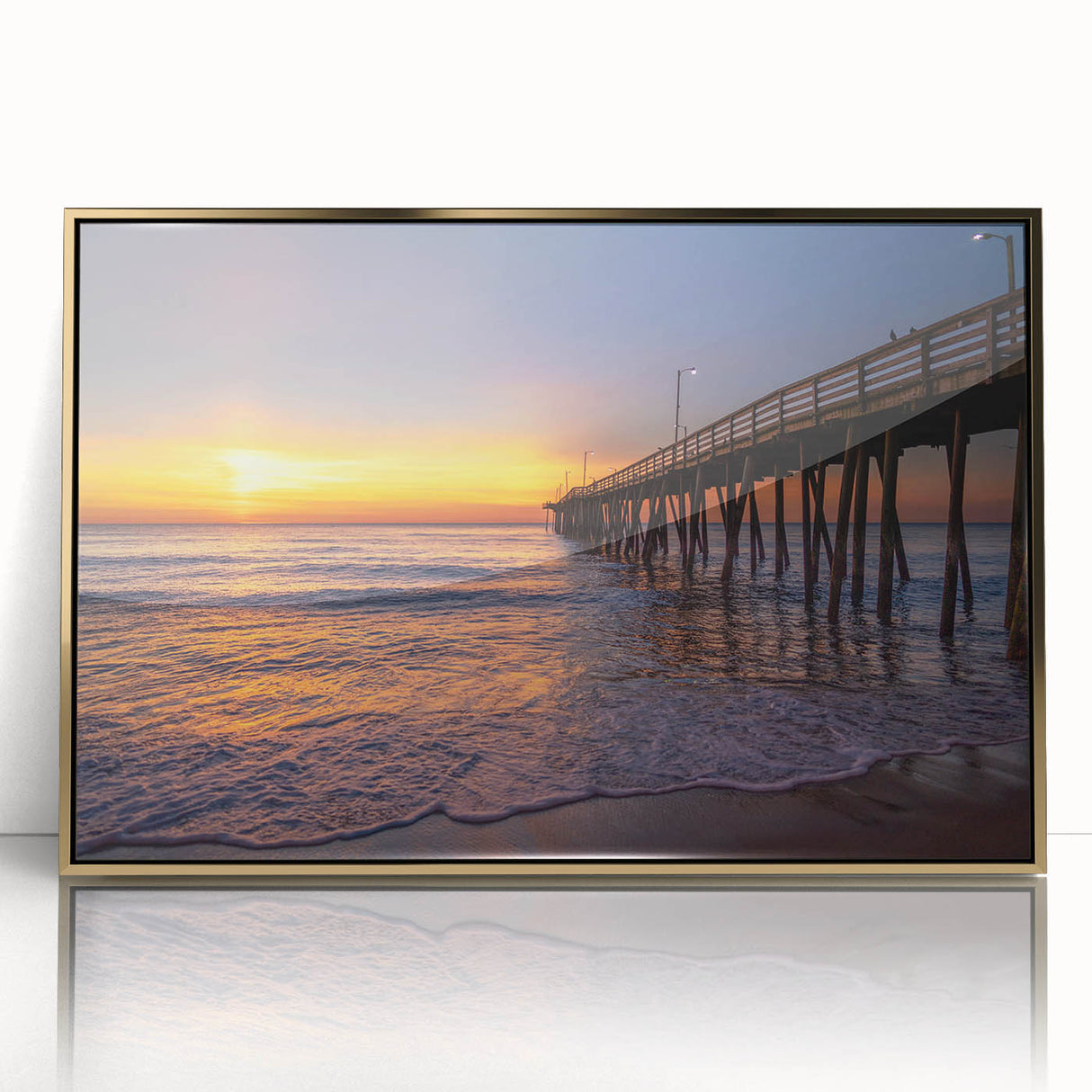 Framed acrylic print of a Virginia landscape in muted earth tones, ideal for modern art wall decor.