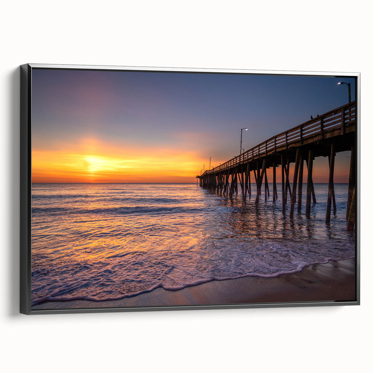 Black and white framed canvas of a Virginia landscape, ideal for bedroom wall decor.
