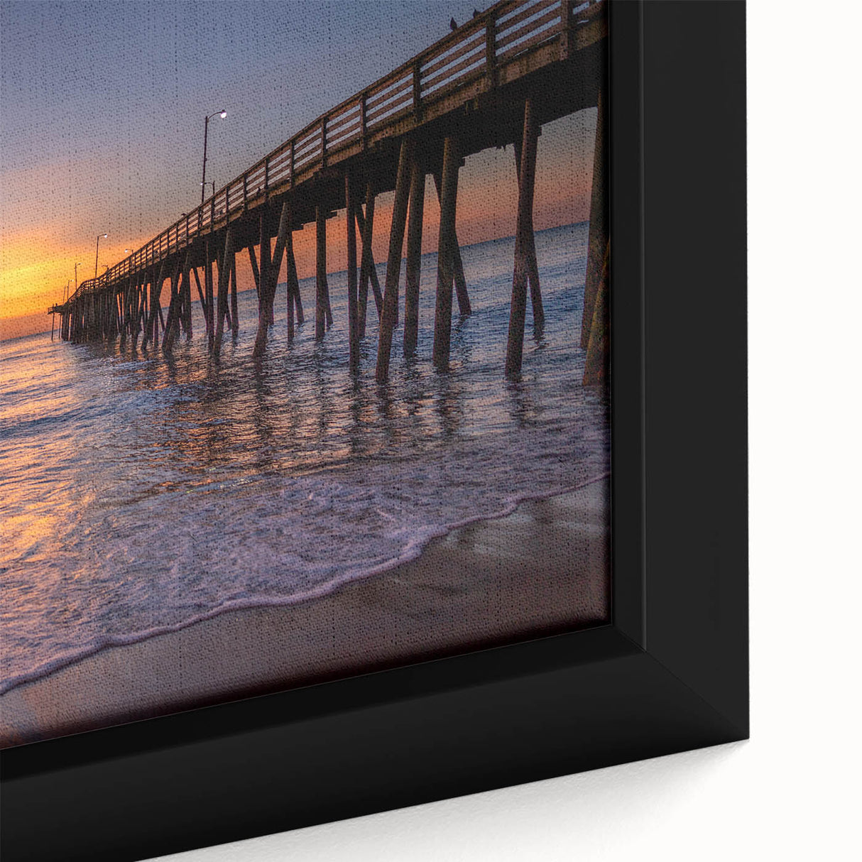 Black wall art featuring a textured Virginia scenery in vibrant colors on a framed canvas, ideal for living room decor.