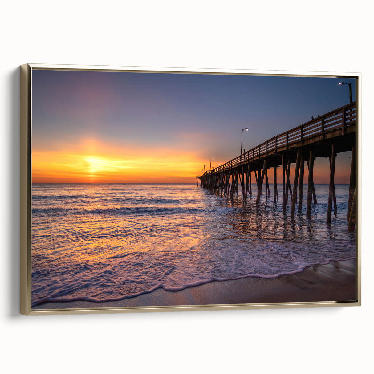 Framed canvas depicting a vintage-style Virginia landscape in muted gold and black tones, suitable for bedroom wall art.
