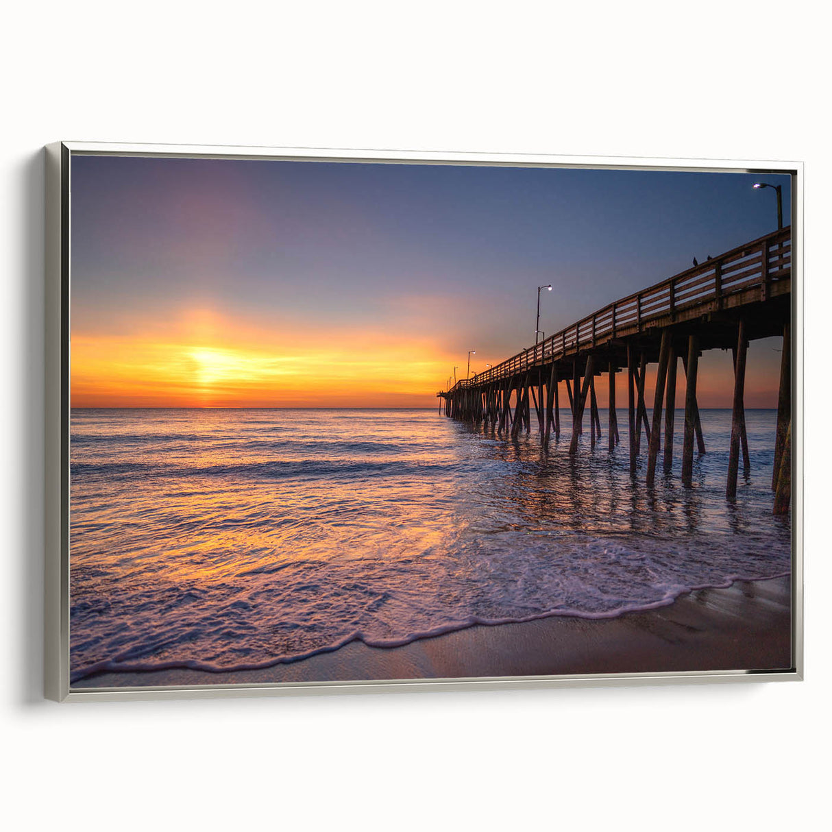 Framed canvas depicting a vintage-style Virginia landscape, with vibrant colors and black border.