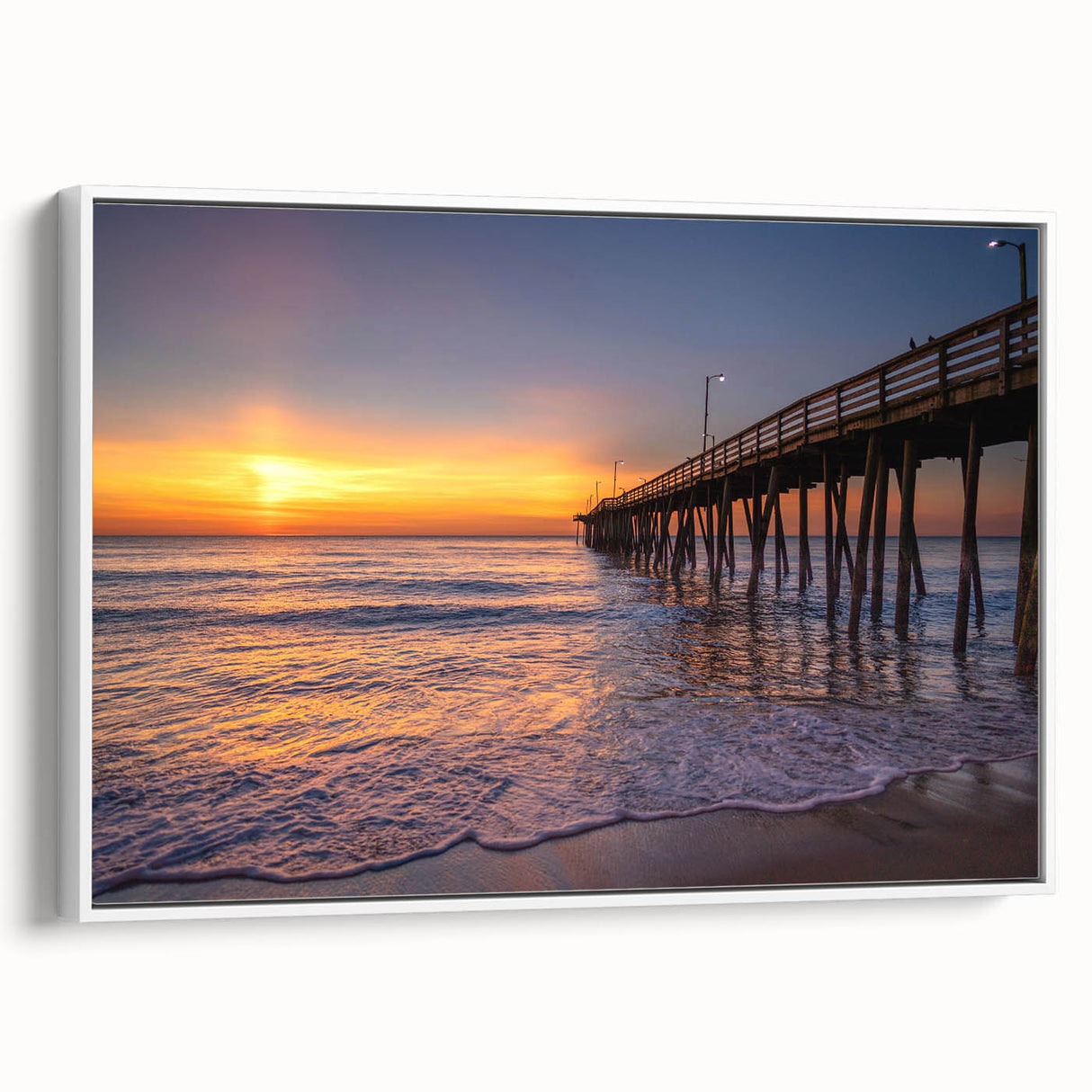 Vintage poster art of a scenic Virginia landscape on framed canvas, featuring colorful art in a large format.
