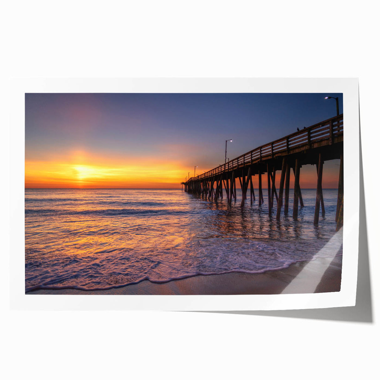 Rolled print of Virginia scenery with soft floral designs in muted earth tones, ideal for art wall dining room.