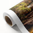 Art deco poster of West Virginia scenery in muted earth tones on rolled canvas, ideal for nursery wall art.