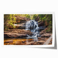 Scenic West Virginia landscape on rolled print, featuring lush greenery and flowers, ideal for art wall dining room.
