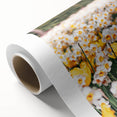 Art deco style poster of spring with pastel color palette on rolled canvas, suitable as nursery wall art.