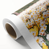 Art deco style poster of spring with pastel color palette on rolled canvas, suitable as nursery wall art.