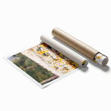 Extra large rolled print featuring spring floral art in soft pastel colors, ideal for classy bathroom wall art.