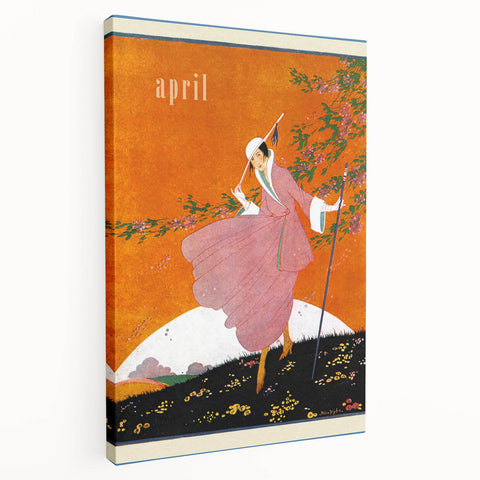 Springtime Vogue Cover Art - Pink Coat Fashion Illustration Print