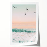 Extra large rolled canvas print featuring a floral design in pastel shades, suitable for art wall dining room or bathroom.