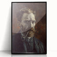 Large abstract wall art featuring swirls in blue and yellow on acrylic, framed in black.