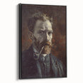Black and white framed canvas featuring a vintage poster art style landscape, ideal for bedroom wall decor.